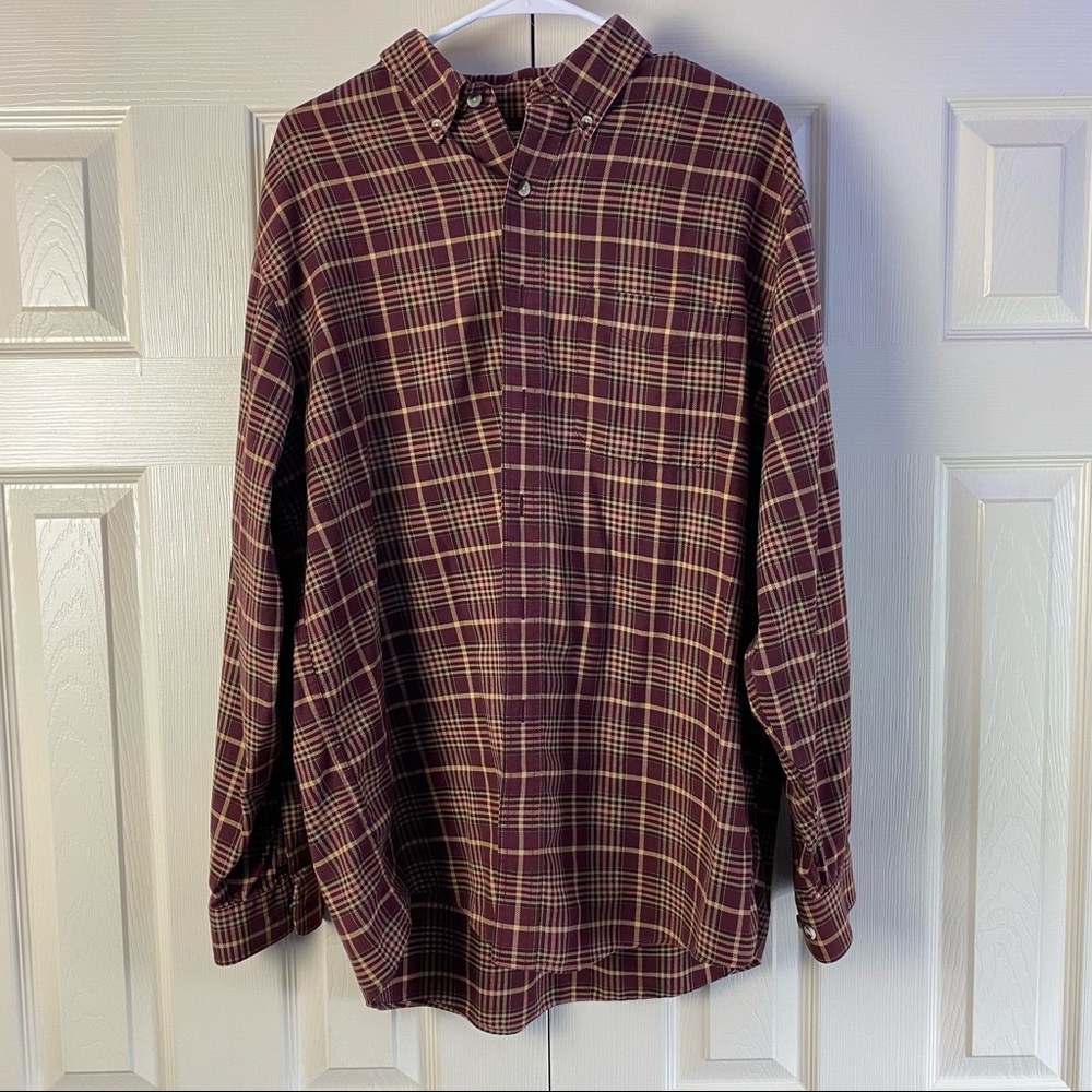 L.L. Bean Plaid Flannel Long Sleeved Button Down